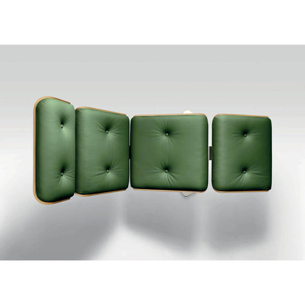 altek-armadillo-chaise-longue-chrome-base-green-leather-top-view | ikonitaly