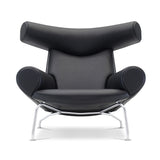 erik jorgensen ox chair iconic lounge chair - black leather | ikonitaly