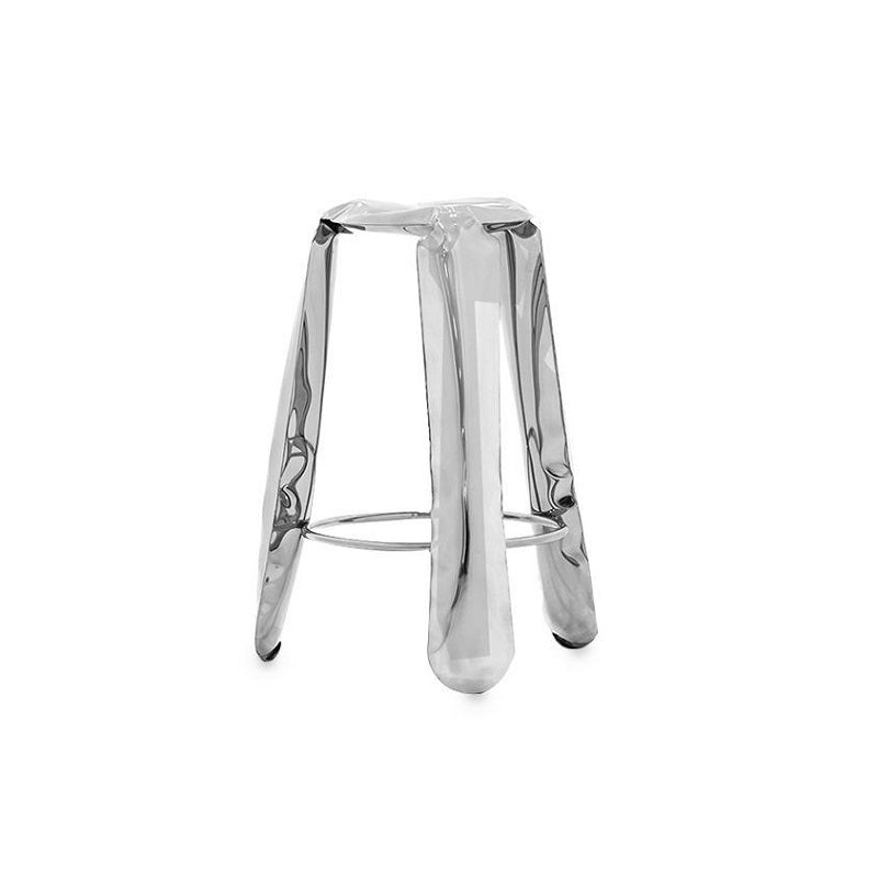 plopp polished stainless steel bar stool | ikonitaly
