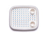 dish doctor, white dish rack with blue caps top view, designer marc newson for magis
