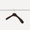 limac design enea leather clothes hanger brass dark brown side