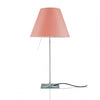 costanza table lamp telescopic stem aluminum edgy pink polycarbonate shade by luceplan