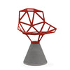 magis chair one NATURAL concrete base RED seat