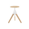 magis jerry swivel wood bar stool natural beech wood and white screw
