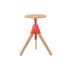 magis jerry swivel wood bar stool SD1854_red