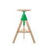 magis tom height adjustable bar stool beech wood seat green screw