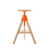 magis tom height adjustable bar stool beech wood seat orange screw