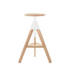 magis tom height adjustable bar stool beech wood seat white screw