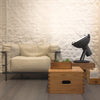 nemo projecteur 365 corbusier iconic floor lamp with white sofa