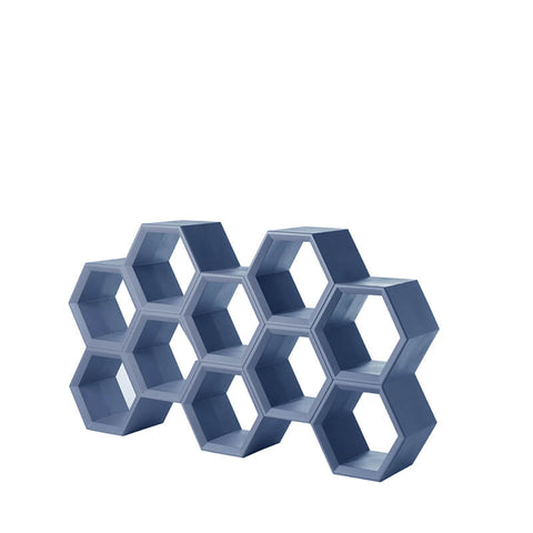 slide-hexa-flexible-modular-bookcase-powder-blue  |ikonitaly