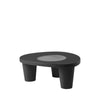 slide low lita coffee table with tempered glass jet black  