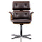 altek armadillo low back visitor chair with brown leather | ikonitaly