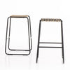 altek rada outdoor rope bar stool | iron black structure  