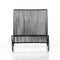 altek rada outdoor rope lounge chair | black iron structure | front view | ikonitaly