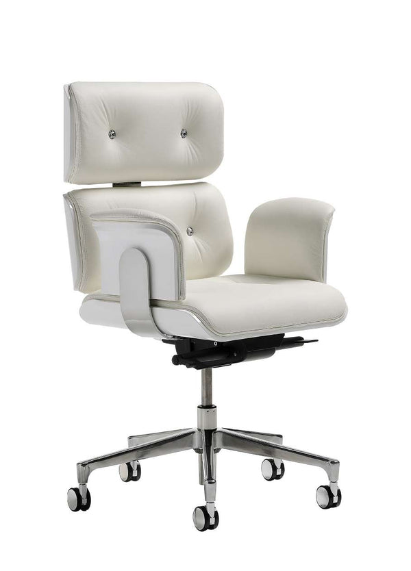 armadillo executive office chair all white leather and frame
