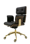 armadillo executive office chair black leather gold frame