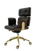 armadillo executive office chair black leather gold frame | ikonitaly