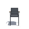 atmosphera domino 2.0 outdoor dining stackable armchair black front