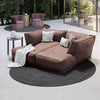 atmosphera lobster side table in teak with garden sofa