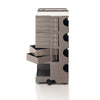 Boby B48 office trolley in cumin or dove grey, designed with a smooth finish and customizable storage modules.