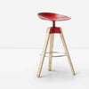 bonaldo plumage swivel stool - red / ash polished natural | ikonitaly