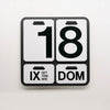 formosa wall calendar with large numbers in black, month and day in italian produced by danese milano