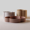 cicladi, three ceramic containers in earth tones to represent the nature, produced by danese milano