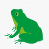 quattordici la rana, a three tone silkscreen print representing a frog, designed by enzo mari