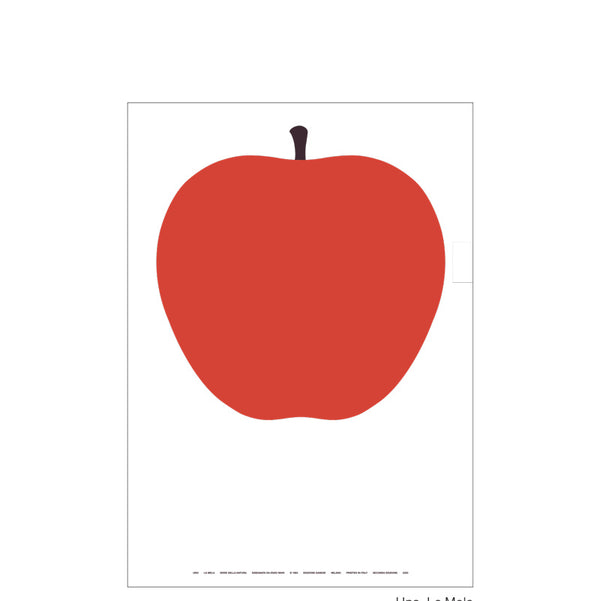 uno, la mela art print with dimensions 50x70cm, designed by enzo mari