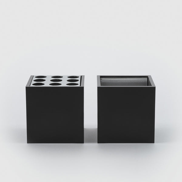 danese milano | maiorca pencil paperclip holder in black by bruno munari