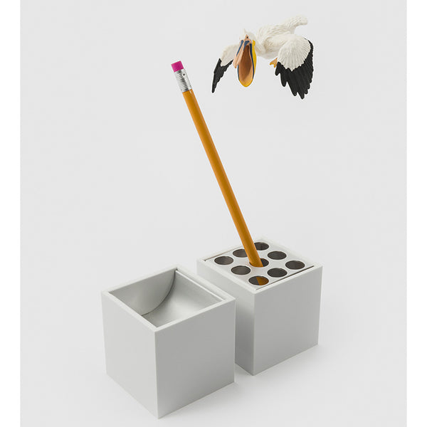 maiorca pencil paperclip holder in white by danese milano