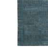 detail of the blue nomad atlas hand knotted rug by carpet edition