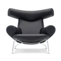 erik jorgensen ox chair iconic lounge chair - black leather | ikonitaly