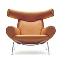 erik jorgensen ox chair iconic lounge chair - brown leather | ikonitaly