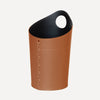 limac design ambrogio italian leather paper bin brown