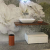    limac design battista leather paper bin in bathroom