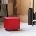 limac-design-puffo-red-leather-footstool-in-home | ikonitaly