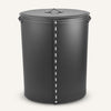 limac design ricky leather laundry hamper black white stitches
