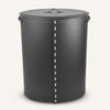 limac-design-ricky-leather-laundry-hamper-black-white-stitches | ikonitaly