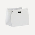 limac-design-vanda-leather-hand-made-magazine-rack-white | ikonitaly