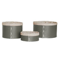 limac design fanny bonded leather basket with stitching dove grey | ikonitaly