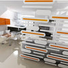 minimaproject dashes white orange suspending room divider