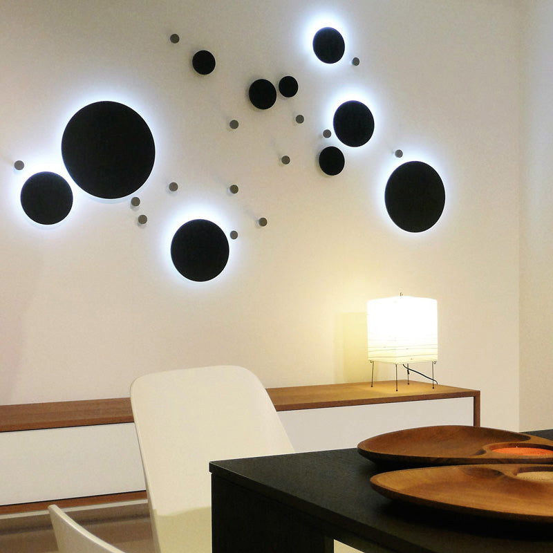minimaproject dots 3d wall art -black illuminated in office | ikonitaly