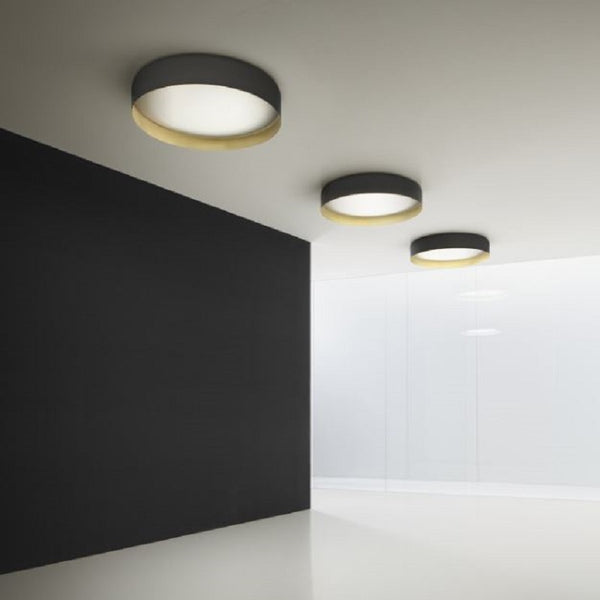 panzeri ginevra 3 ceiling lamps black/gold
