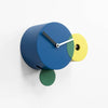 progetti kandinsky wall cuckoo clock blue yellow green sideview