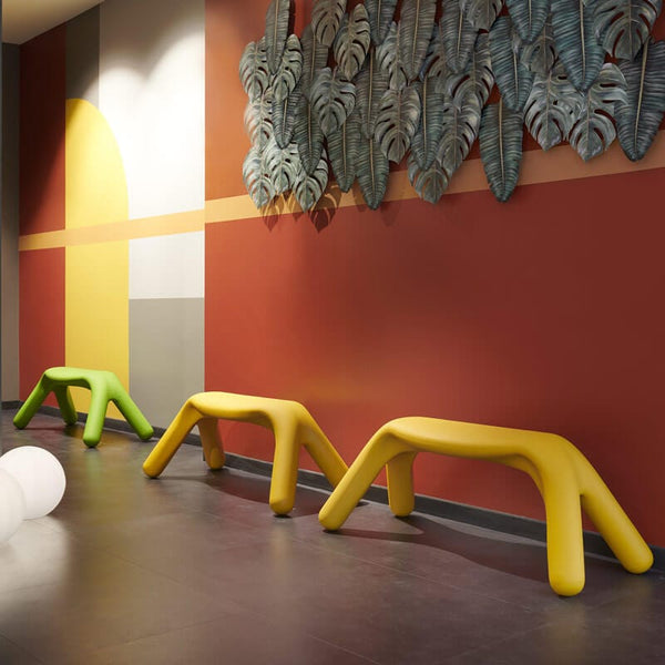 slide atlas colourful  benches corridor