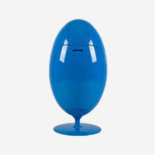 soldidesign ovetto galà trash can with bottle crusher   blue 54lt
