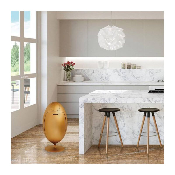 soldidesign ovetto kitchen metal gold waste bin
