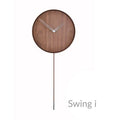 nomon swing g wall clock in wood - hands in chrome steel | ikonitaly