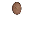 nomon swing g wall clock in wood - hands in polished brass | ikonitaly
